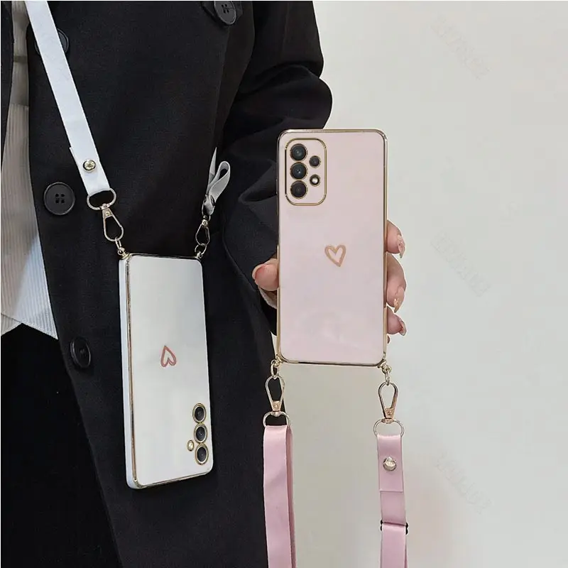 Stylish Crossbody Lanyard Strap Phone Case with Protective Cover