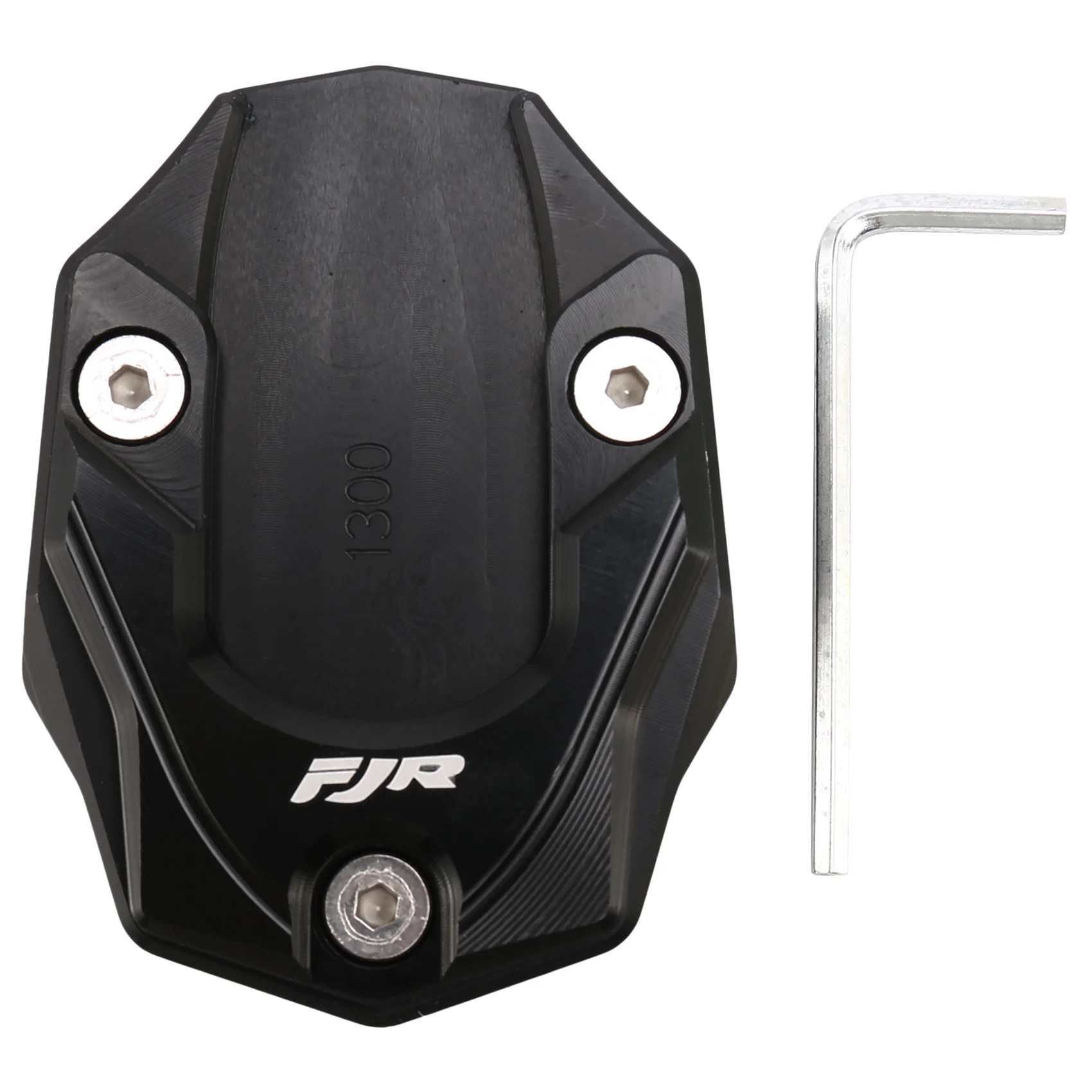 Motorcycle Kickstand Pad Side Stand Plate Extension for Yamaha FJR1300 FJR 1300 2001-(Black)