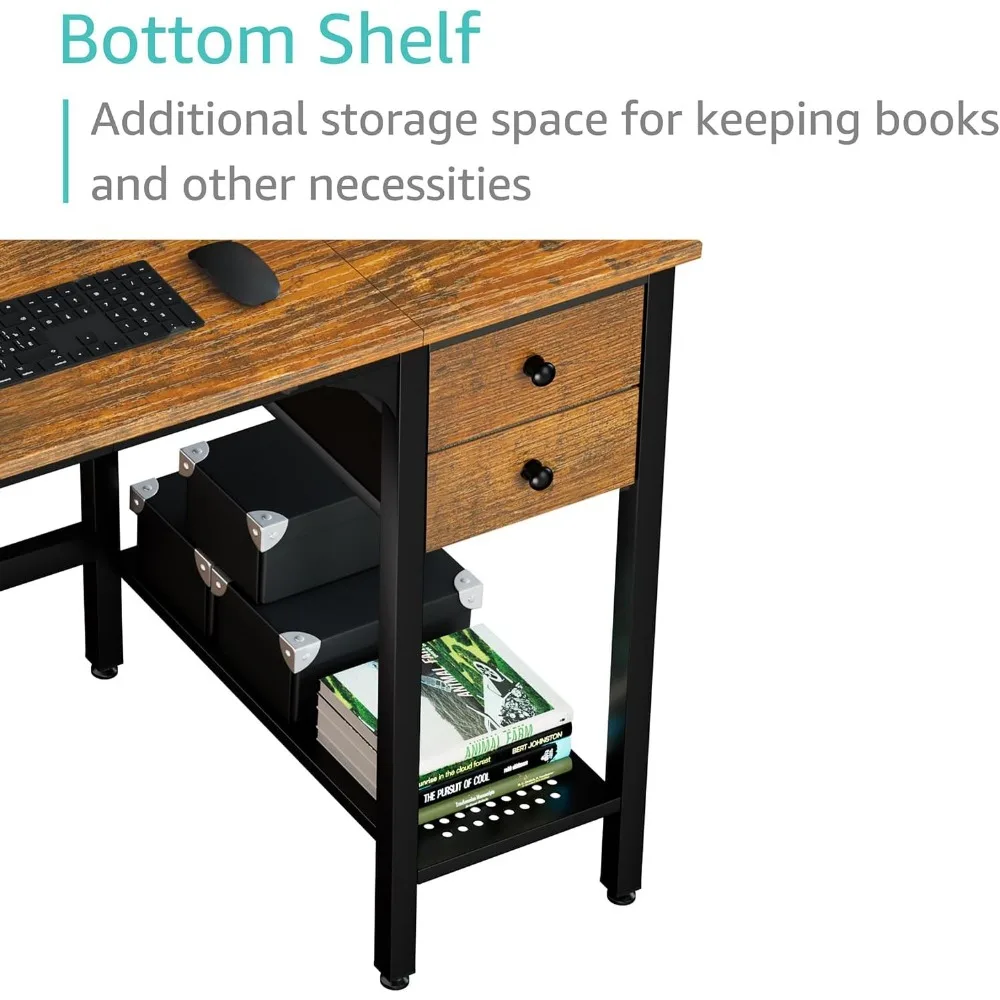Computer Desk with Drawers - 40 Inch Work Small Desk for Bedroom Home Office, Simple Study Writing Table PC Desks with Drawer 6