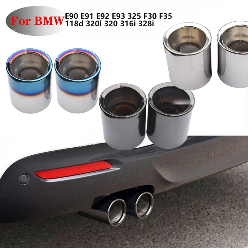 NEW Stainless Steel Car Exhaust Pipe Muffler Tip Pipes Covers For BMW