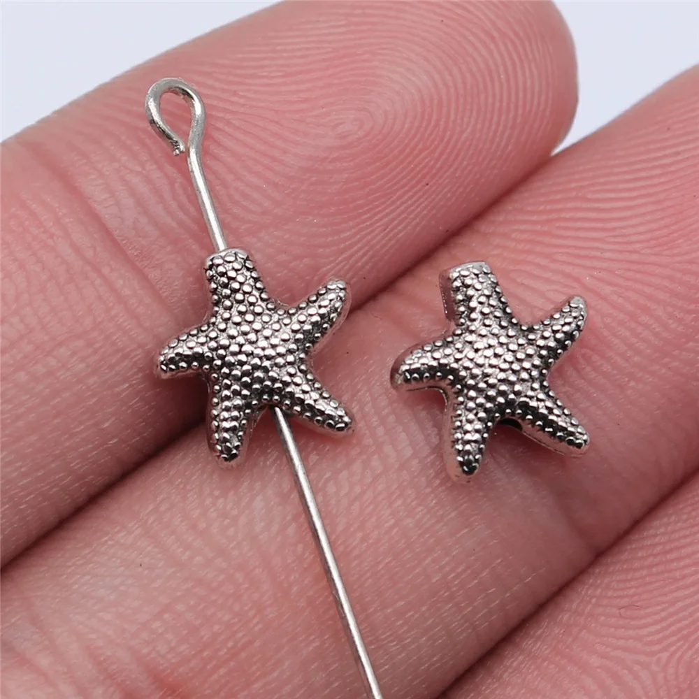 20Pcs Silver Hippocampus Starfish Seashell Spacer Charm Pendant Beads 