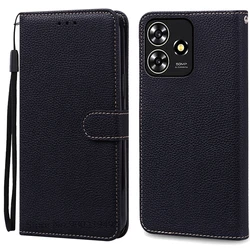 Leather Flip Wallet Phone Case - Elegant Design and Durable Protection for Blade V50 Design 4G (Black)