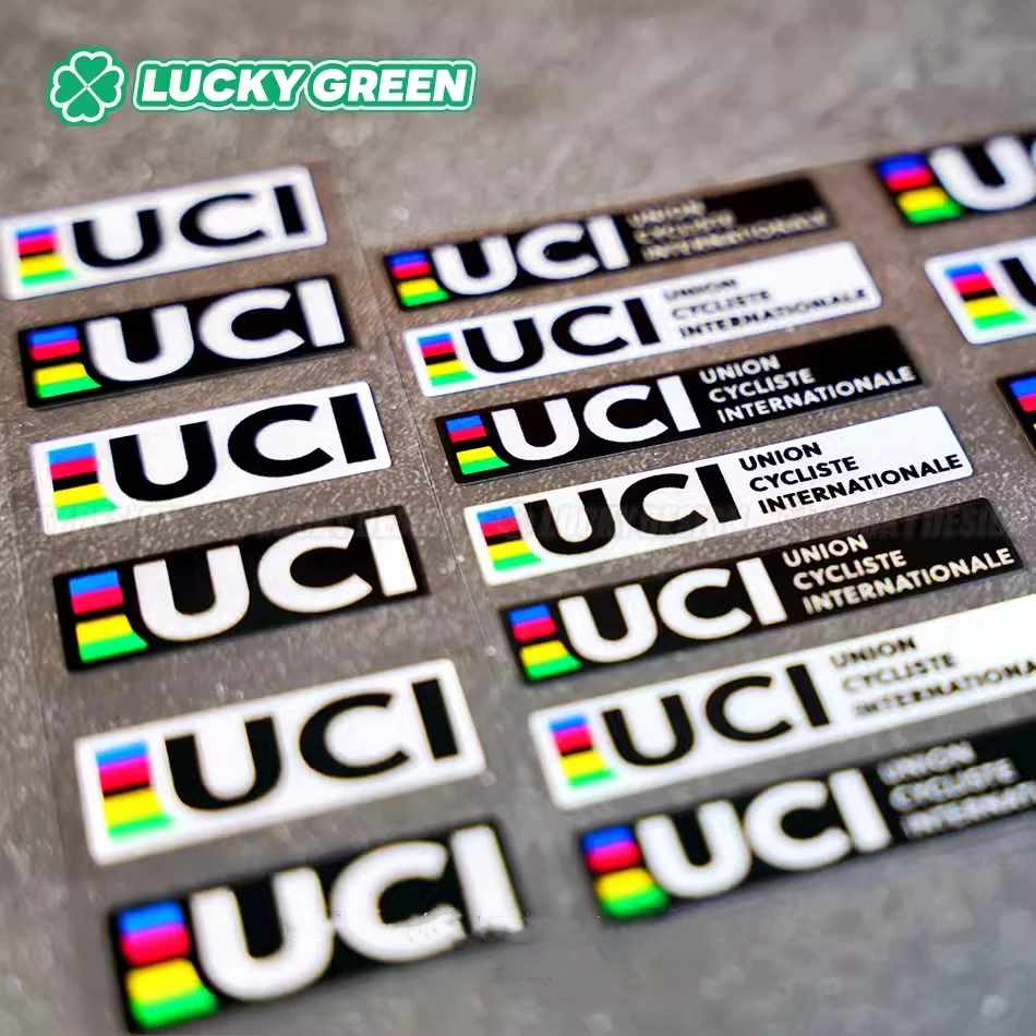 UCI-Zertifizierung Kleine Etikettenaufkleber Fahrrad-Union-Zertifizierungsetikett Reflektierende Fahrrad-Aufkleber Anpassbare Rahmen-Warnfolien – Detail 4