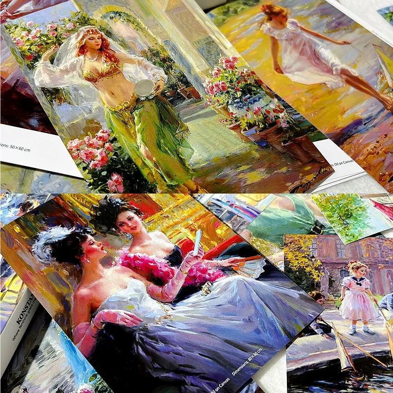30Pcs Konstantin Razumov 걸작 엽서 홈 장식을위한 러시아 현실주의 스타일 아트 인사말 카드
