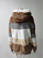 Customizable 2025 New UZZDSS Winter Women Coat Fashion Casual Stitching Plaid Clothes Hooded Zipper Ladies Coat Women Jacket - Image 5
