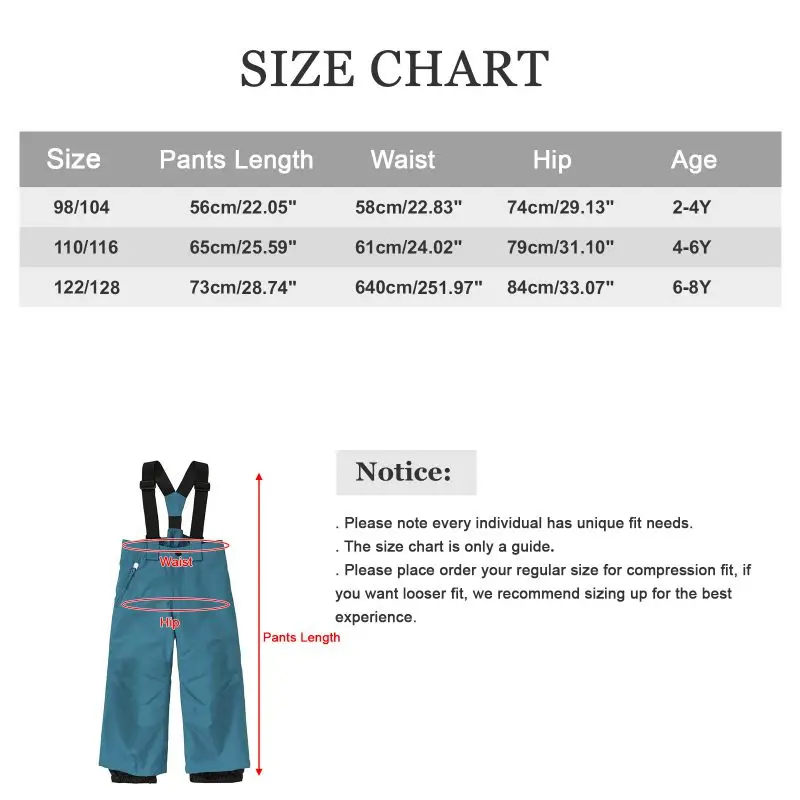 Children Girls Boys Skiing Pants Outdoor Sports Warm Snowsuit Kids Warm Pants