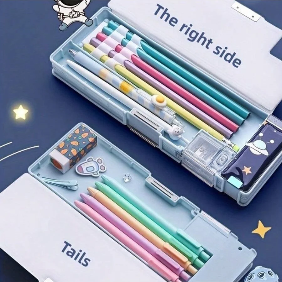 Cute Cartoon-Style Large Capacity Pencil Box
