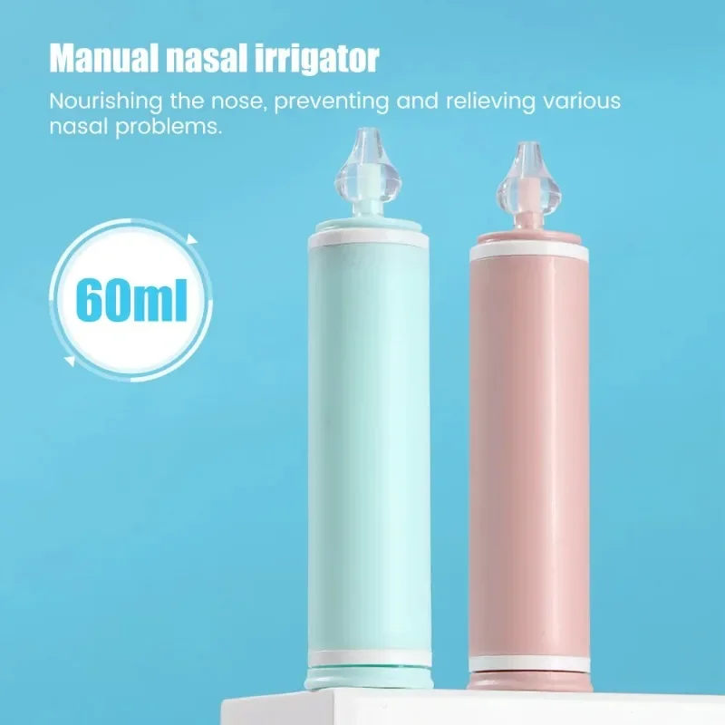 60ML Nasal Aspirator Adult Children Nose Cleaner Needle Tube Reusable Potable Rhinitis Nasal Washer Syringe Nasal Irrigator