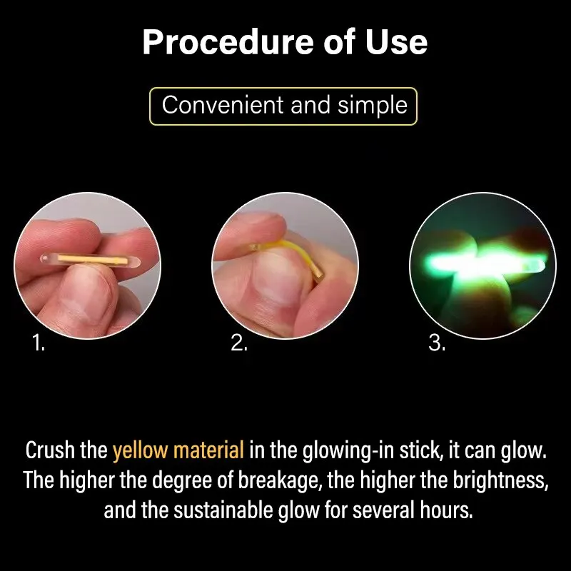 fishing float Light Night Fishing Float 2.2/4.5mm Dark Glow Stick 100PCS/Lot Rod Lights Useful Fishing Fluorescent Lightstick Fishing Tackle