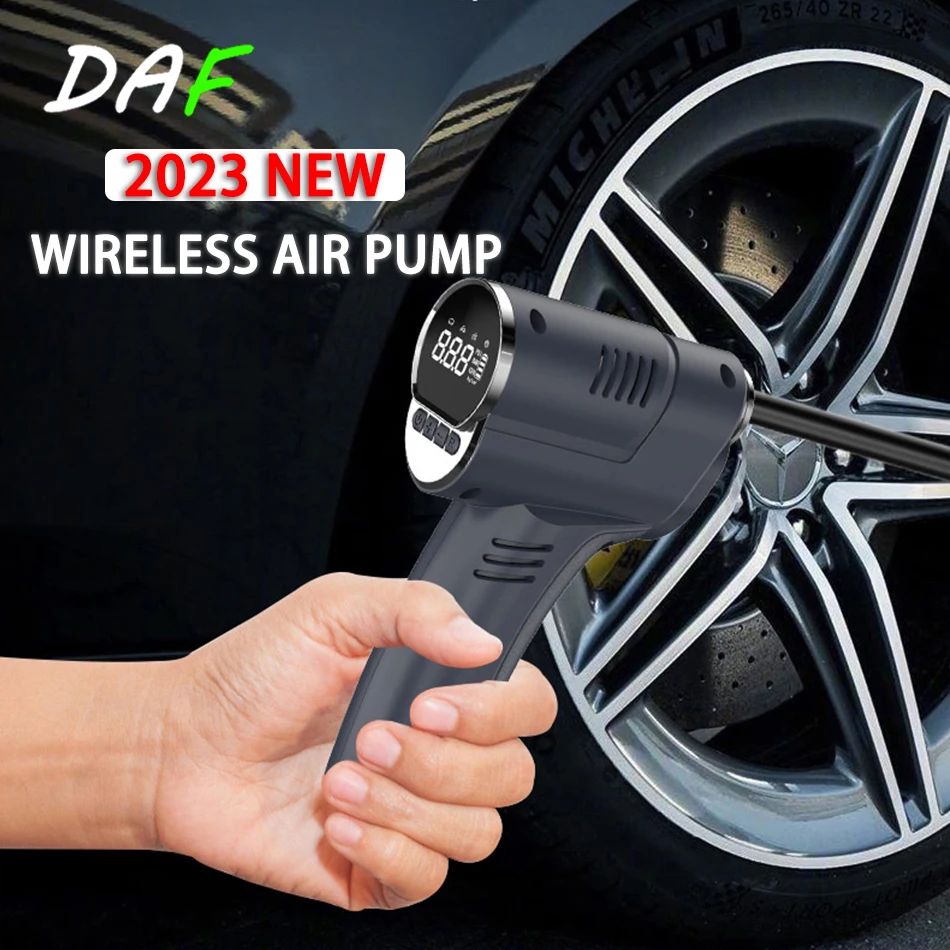 

2023 New Car Air Pump Portable Mini Self Propelled Electric Tire Pump Air Pump Handheld Wireless Digital Display Charging Pump