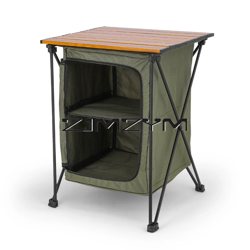 Outdoor-Camping-Tisch Grill Kocht isch Doppels chicht groer Raum tragbare  klappbare Lager regal Schliefach Wandern Picknick Regal - AliExpress 1503