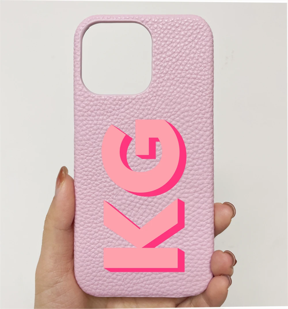 thumbnail image 1 of Personalized iPhone Case Monogram Initial Letter Leather Case For iPhone 15 14 13 12 11 Pro Max XS XR 7 8Plus Luxury Phone Cover, 1 of 5