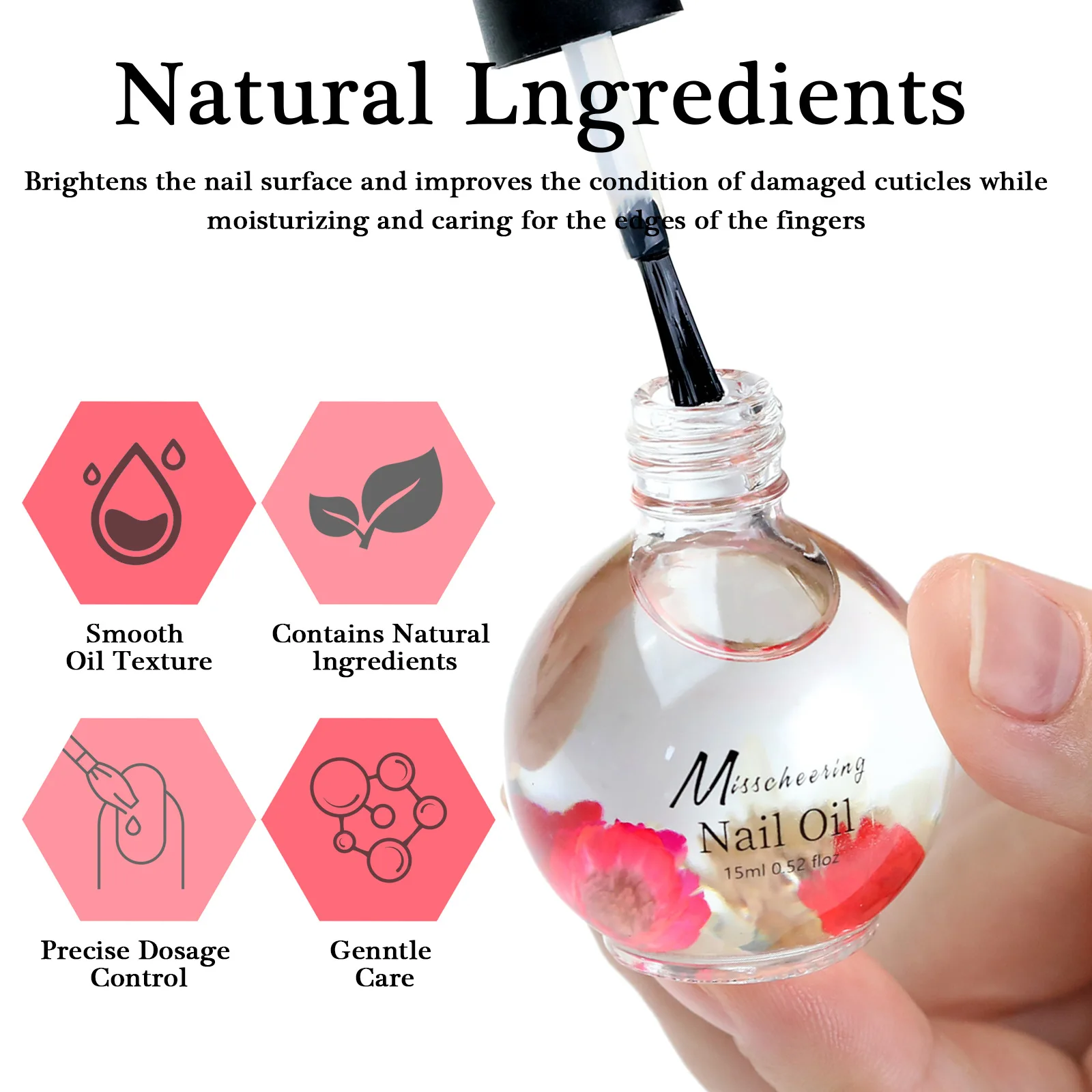 15ml Nail Nourishing Oil Dry Flower Fragrance Nourishing Oil Moisturizing Nail Cuticle Care Repair Damaged Liquid Care
