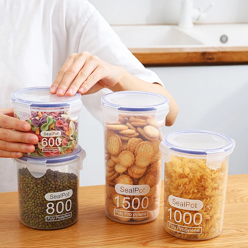 Kitchen Multigrain Snack Sealed Transparent Storage Box Dried Fruit Dried Goods Jar Drawer Storage Household Seasoning Jars