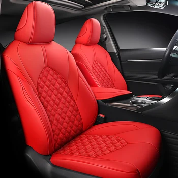 Custom Car Seat Covers For Toyota Camry Hybrid /Gasoline 2018- 2023 Interior Accessories Faux Leather All-Weather Protection