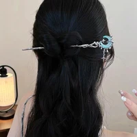 Romantic Moonstone Star Moon Hair Stick Metal Branch Hairpin Hair Fork Chinese Style Hair Accessories for Girls Hair Jewelry - Image 2