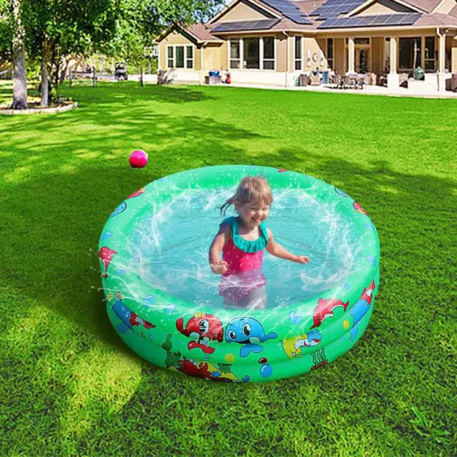 Circular Swimming Pool Kiddie Swimming Pool Three-Layer Kiddie Toddler Outdoor Pool Design Quick Drainage For Girl/Boy Outdoor 3