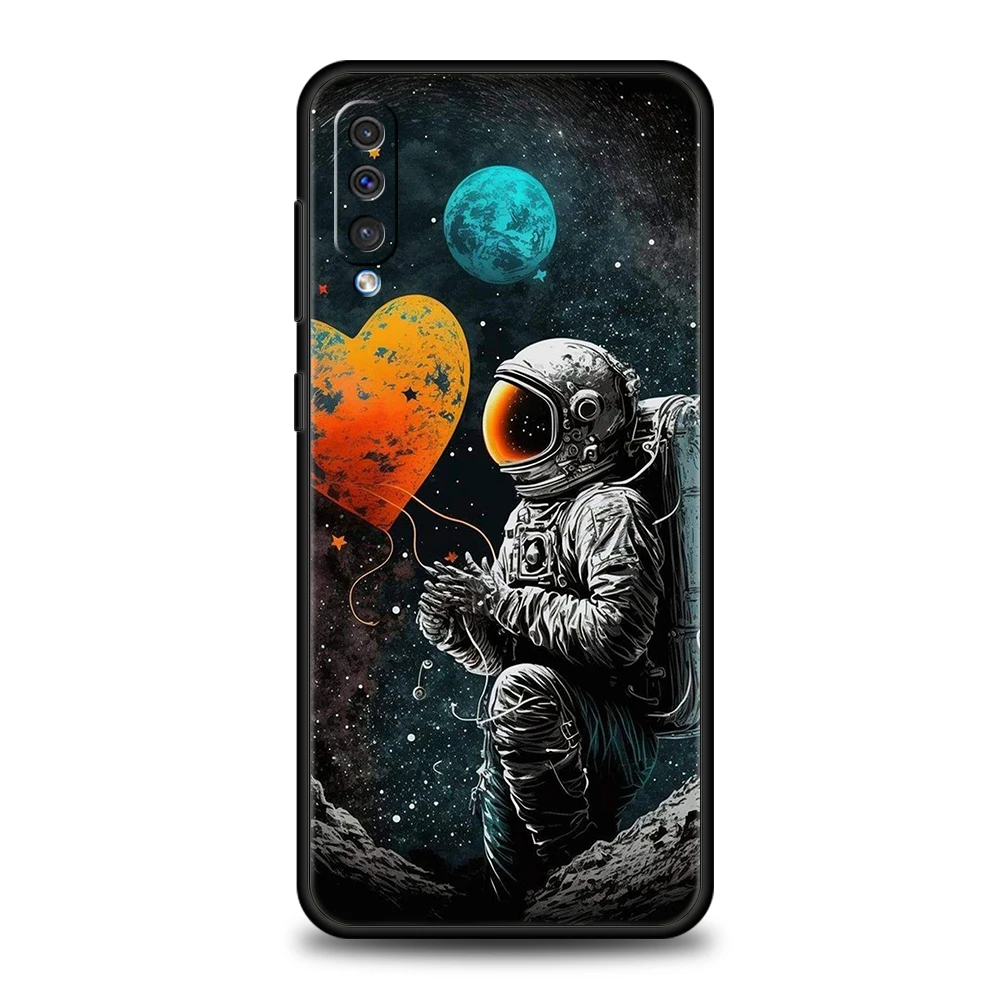 Cartoon Astronaut Star Space Handy hülle für Samsung Galaxy A24 A13 A53 A73 A33 A22 A12 5G A02 A03 A70 A50 A10 A20 A30 TPU Shell – Detail 3