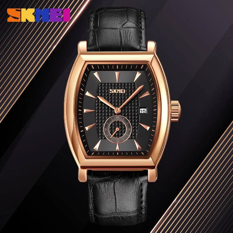 SKMEI 9306 Business Quartz Mens Watches Luxury Leather Date Calendar Waterproof Sport Men Wristwatches Clock relogio masculino