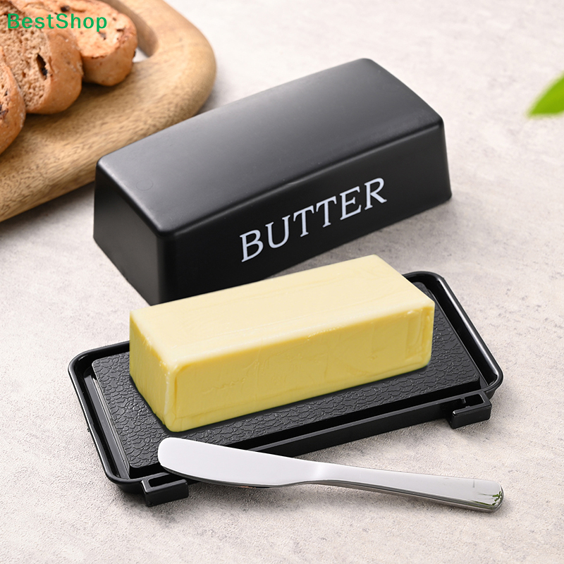 ★Butter Cheese Storage Box Butter Cutter Box With Lid And Knife Countertop Butter Keeper For Refrigerator Kitchen