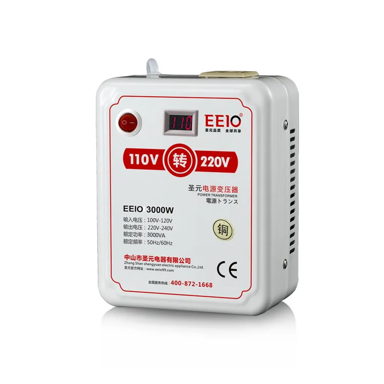 전압 변환기 변압기 1000W 2000W 3000W 110V에서 220V로 AC 전력 승압, 220V에서 110V로 승압 변환 어댑터 DIY용