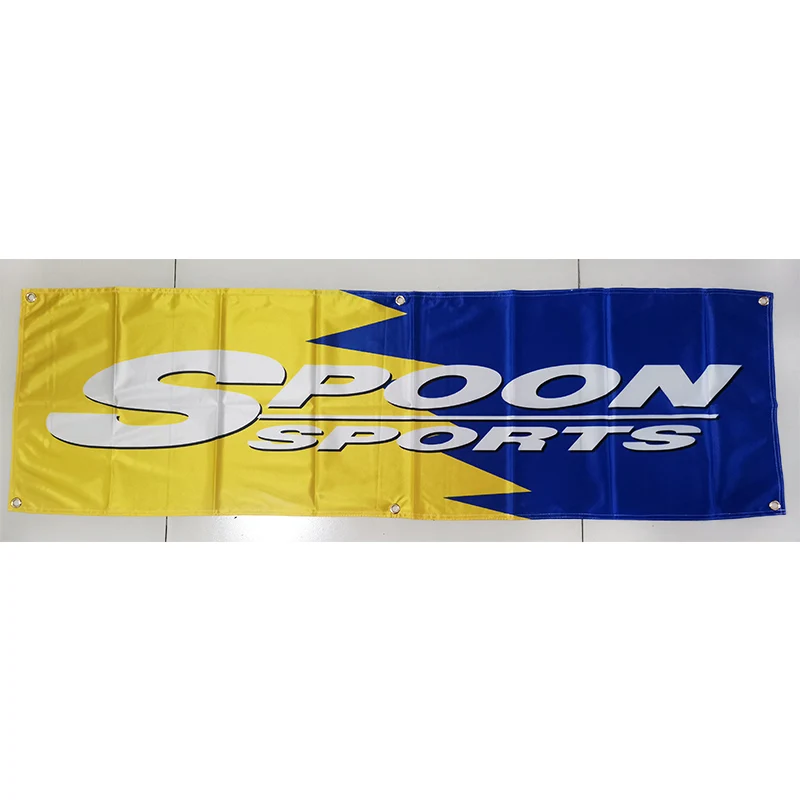 130G 150D Material Spoon Sports Banner 1.5ft*5ft (45*150cm) Size for ...
