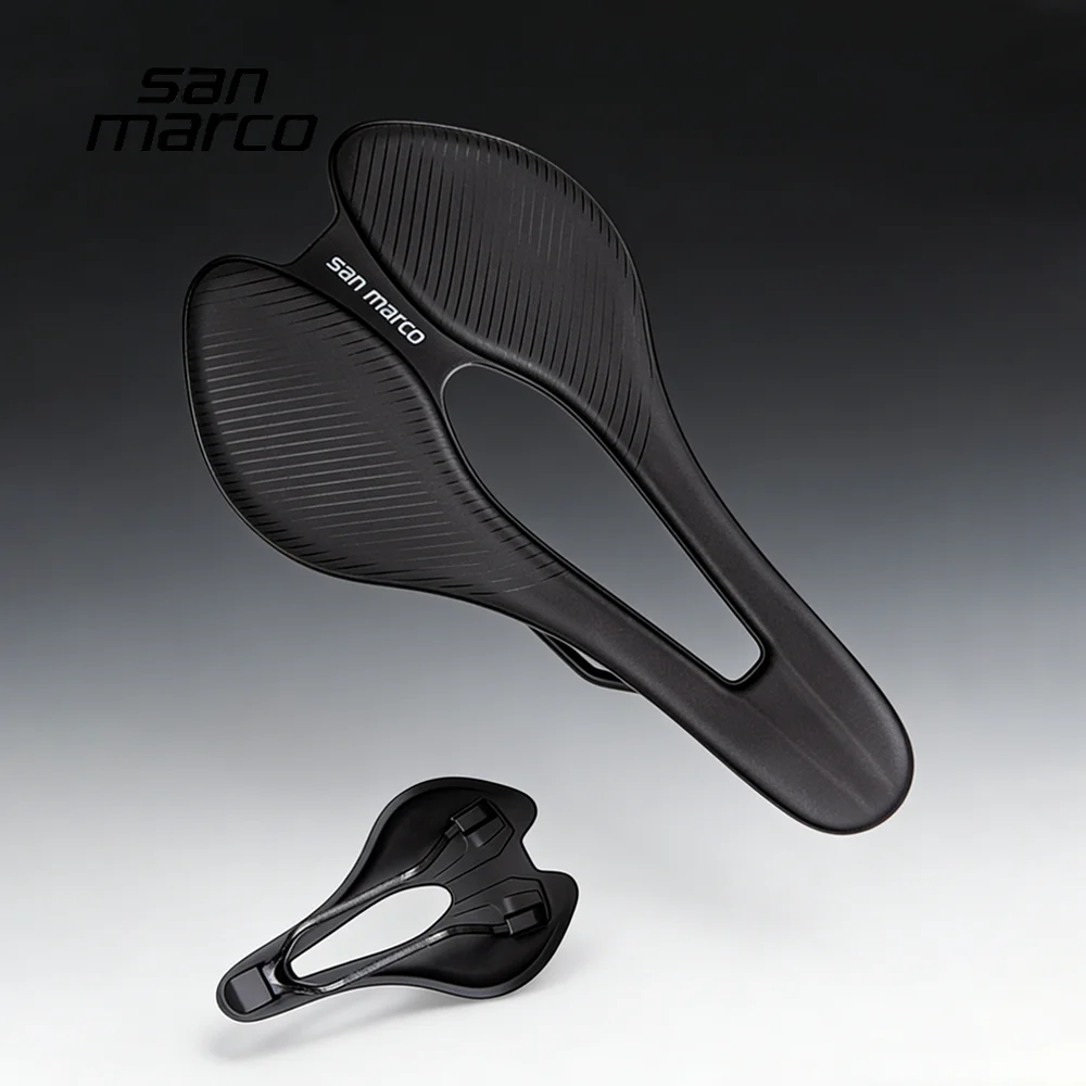 Ultraleichter San Marco Fahrradsattel für Rennrad und MTB, für Männer und Frauen, 245*141mm, Carbon-Schiene, 150g, Komfortables Fahrradzubehör – Detail 1