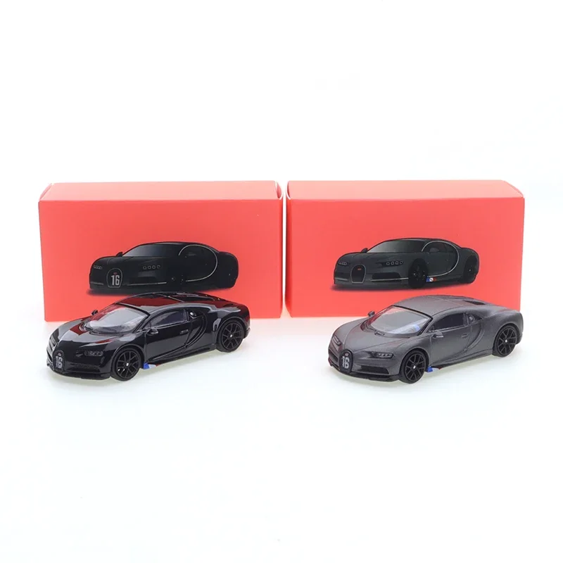 Jkm 1/64 Bugatti Automotive Chiron Shiny Black Matte Grey Cars Lega Diecast Model Car Toy Collection Gift