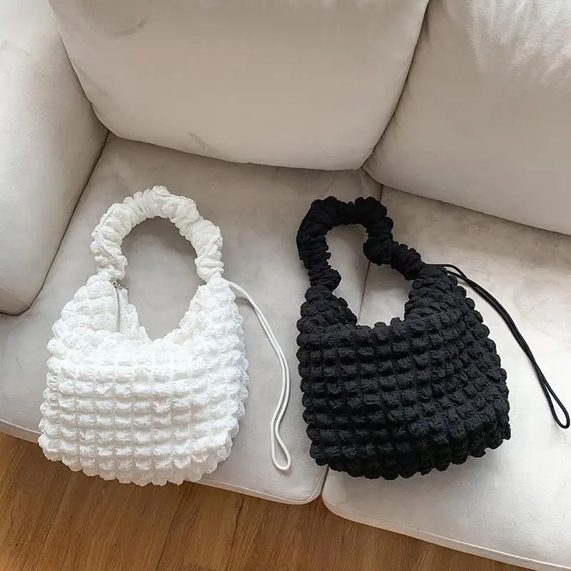 

Casual Ruched Quilted Women Shoulder Bags Designer Padded Handbags Nylon Crossbody Bag Puffy Large Capacity Tote Shopper Purses