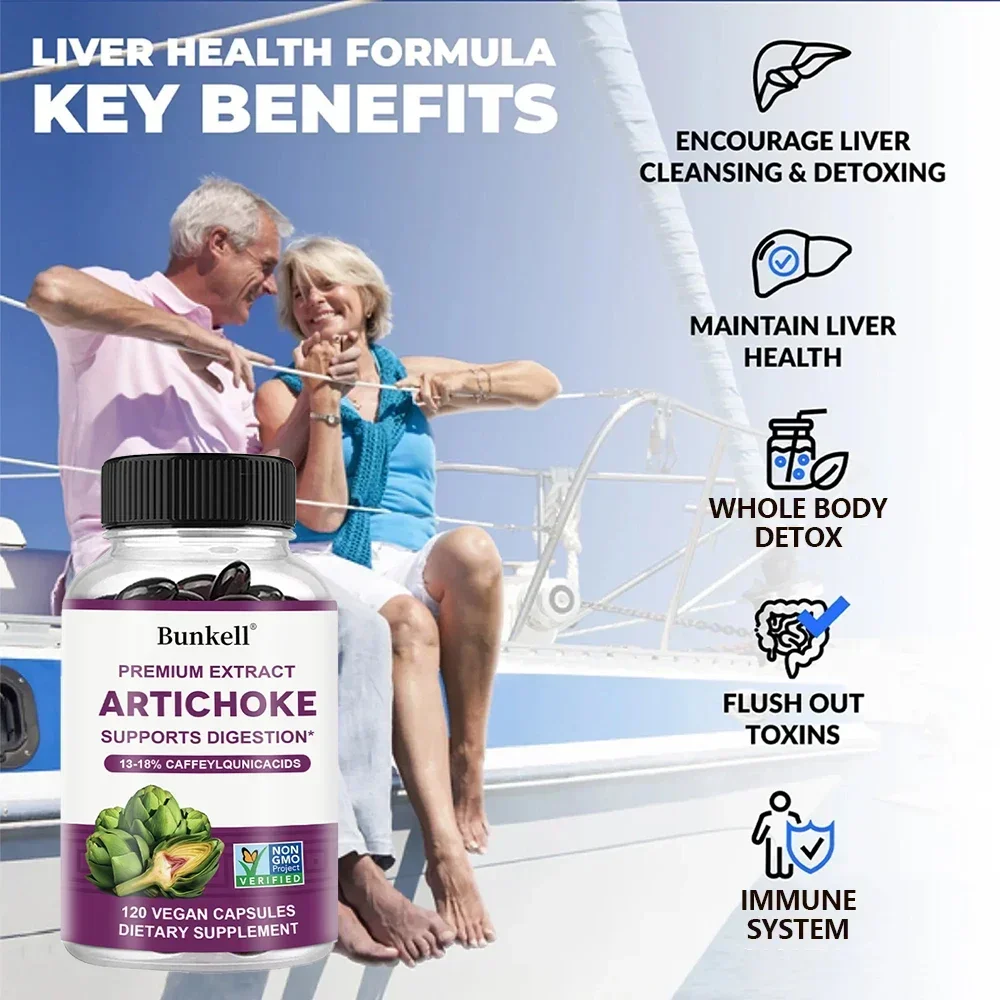 Artichoke Extract with Milk Thistle Supports Liver Health and Digestion Non-GMO All-natural liver detox supplement