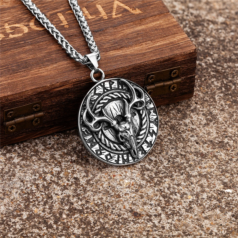 Collana Con Leone Vichingo In Argento 925 - Ciondolo Nordico Uomo E Donna - Gioiello In Argento Stile Vichingo Con Testa Di Leone