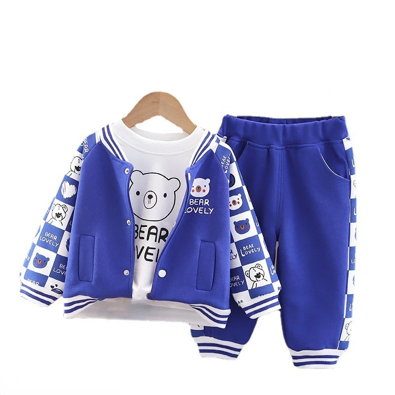 

New Autumn Baby Boys Clothes Suit Children Girls Cartoon Jacket T-Shirt Pants 3Pcs/Sets Toddler Casual Costume Kids Tracksuits