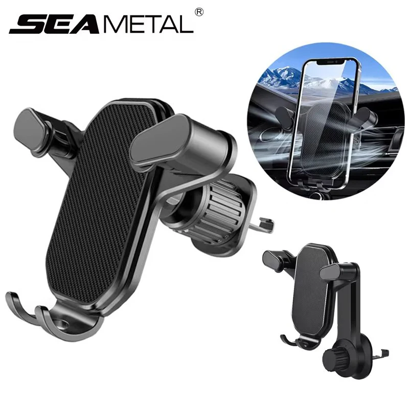 Black ABS Car Air Vent Phone Holder with 360 Degree Rotation