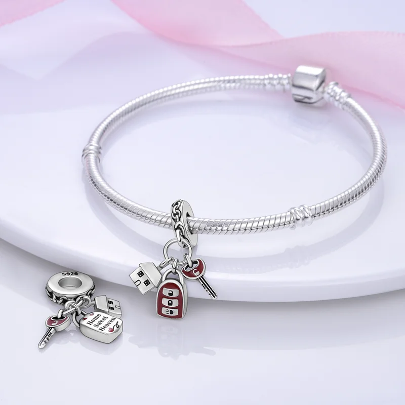 Red Car Jeep Motorcycle Charm Pendant 925 Sterling Silver For Original Bracelet Bangle Jewelry Making Bead Accessories Wholesale 5