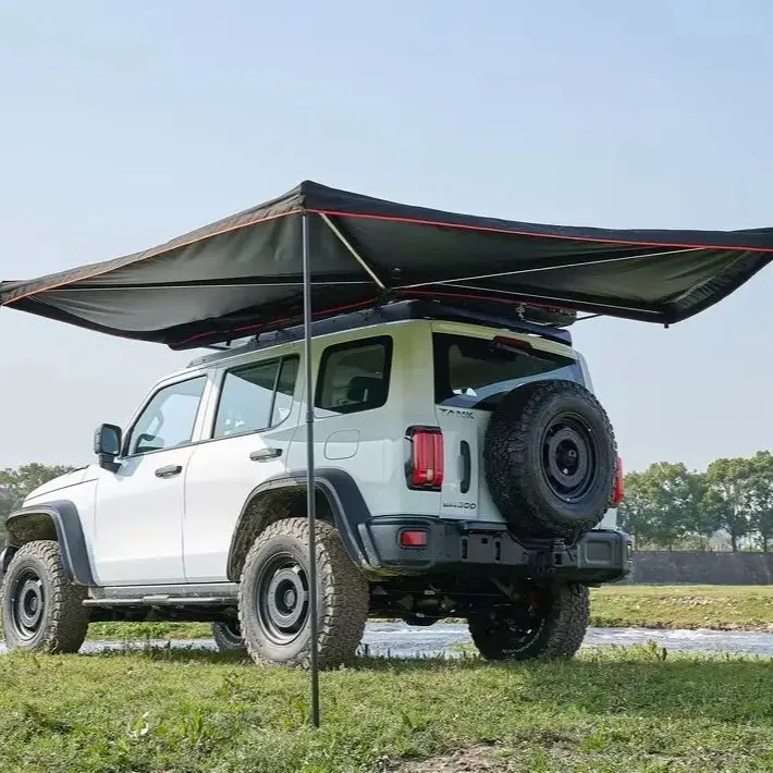 Awning Car Side Awning for Vehicles, Tent Aluminum 600D Oxford Cloth Roof Top, UV Thermal Insulation, Rainproof, 270 Degree