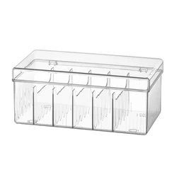 Makeup Organizer: 7 - Compartment Cosmetic Display & Storage Box (Transparent)
