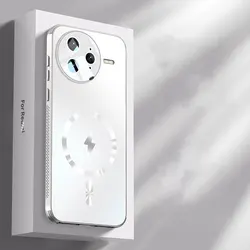 Magsafe Frosted Shockproof Case with Lens Protection and Magnetic Back Cover for Poco F7 Ultra (White)