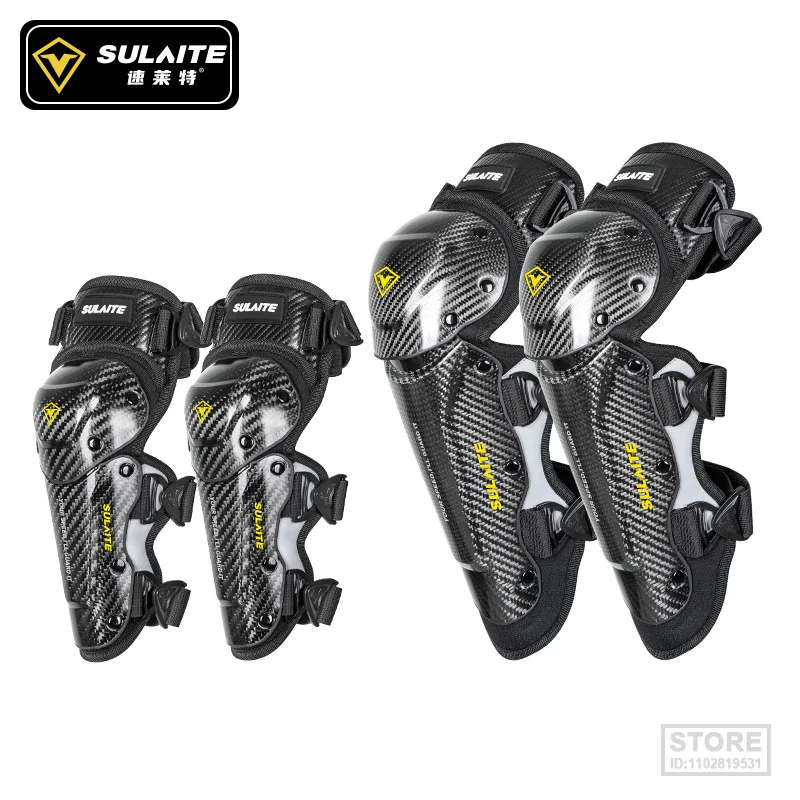

Motorcycle Knee Pads Moto Elbow Set Motorbike pad Riding Motocross Bike 3K Carbon Fiber Slider Protector Adult