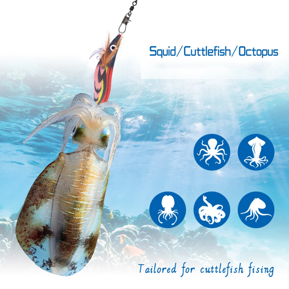 Octopus Cuttlefish Fishing Bait Squid Jig Hooks Fishing Lures Lure Hook  Fishing Tackles Squid Jig Baits for Freshwater Saltwater