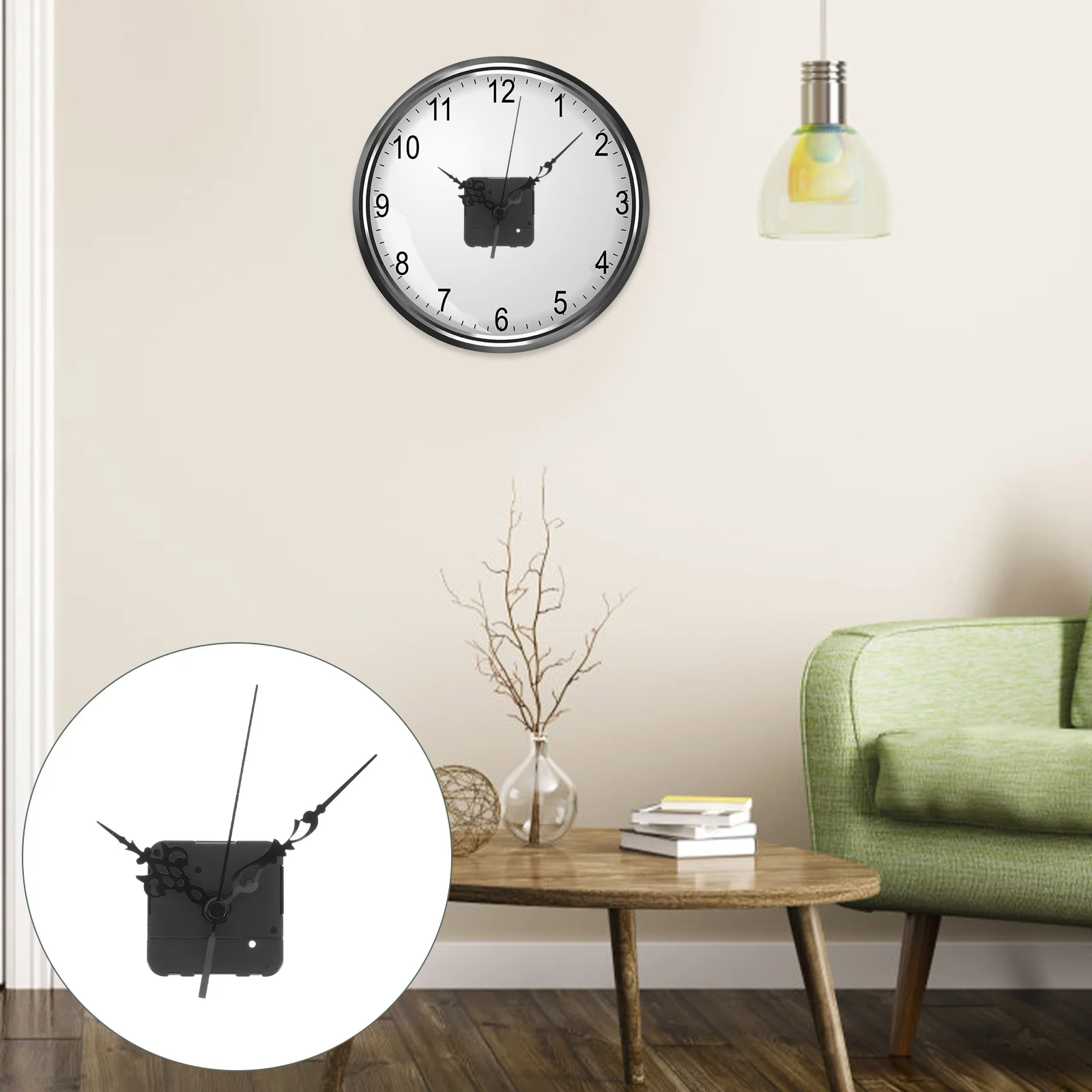 Kit Reverse Movement Mechanism Plastic Iron Parts 9316 Silver Hands Wall Replacement Clock Mechanism Operated Clock