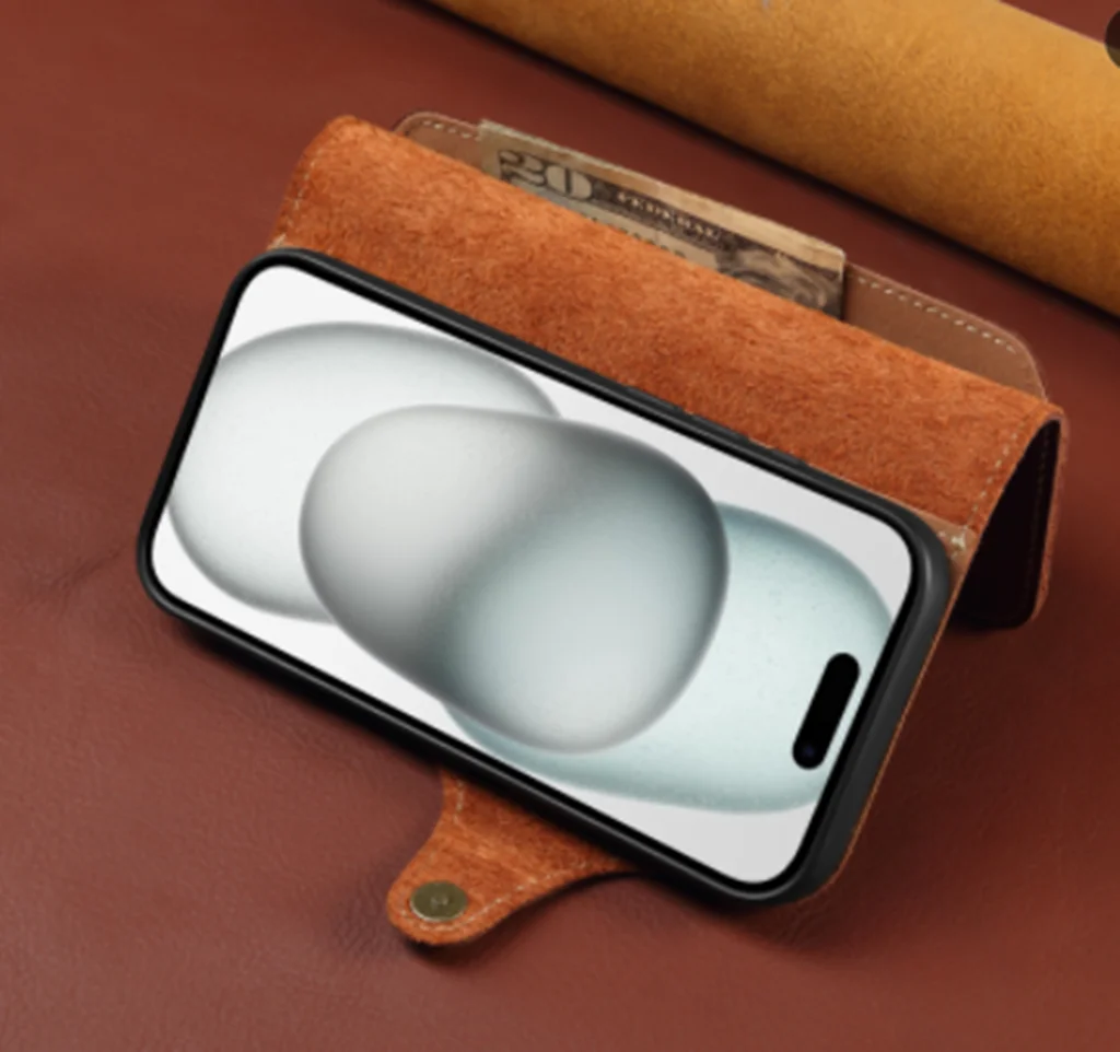 Luxurious Vintage Cowhide Leather Flip Wallet Phone Case