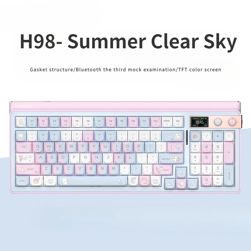 

Механическая клавиатура H98, трехрежимная Беспроводная игровая клавиатура с RGB подсветкой и Bluetooth, для киберспорта, для ПК