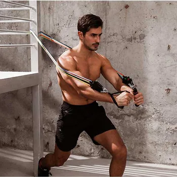 Tension Rope Elastic Rope Chest Expander Training Fitness Equipment Multifunctional Weight Loss Puller Tpe Resistance Rope - Thumbnail 6