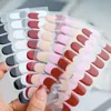 French UV Semi-Cured Gel Nail Wraps Sticker 16Strips Long Lasting Full Cover LED Lamp Gel Cured Slider Decals For Nail Extension 6