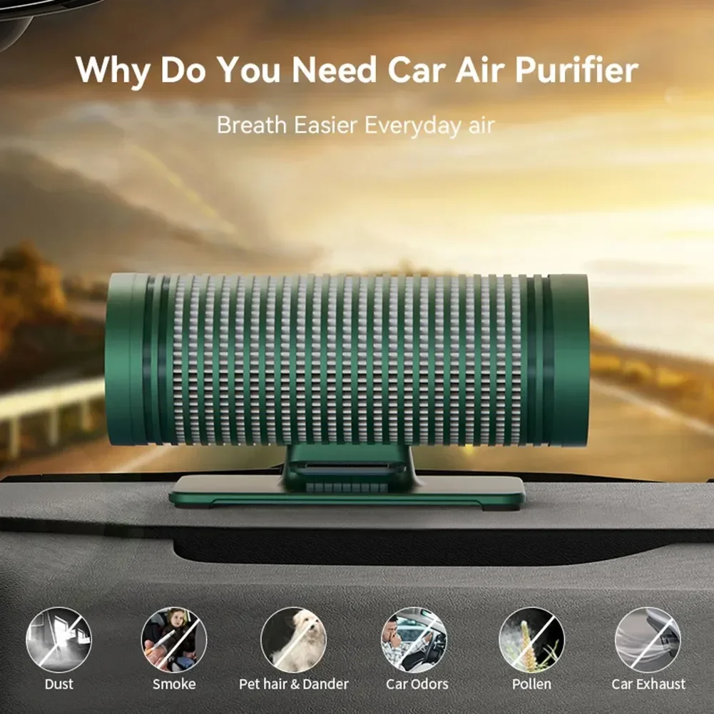 Car Air Freshener Auto Electric Air Diffuser Aroma USB Mini Dual-fan Freshener PM2.5 Car Activated Carbon Purifier