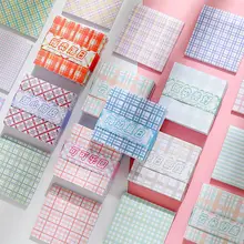 

INS Style Plaid Sticky Notes Basic Color Square Plaid Note Paper Notebook Base Material Background Paper Can Be Pasted