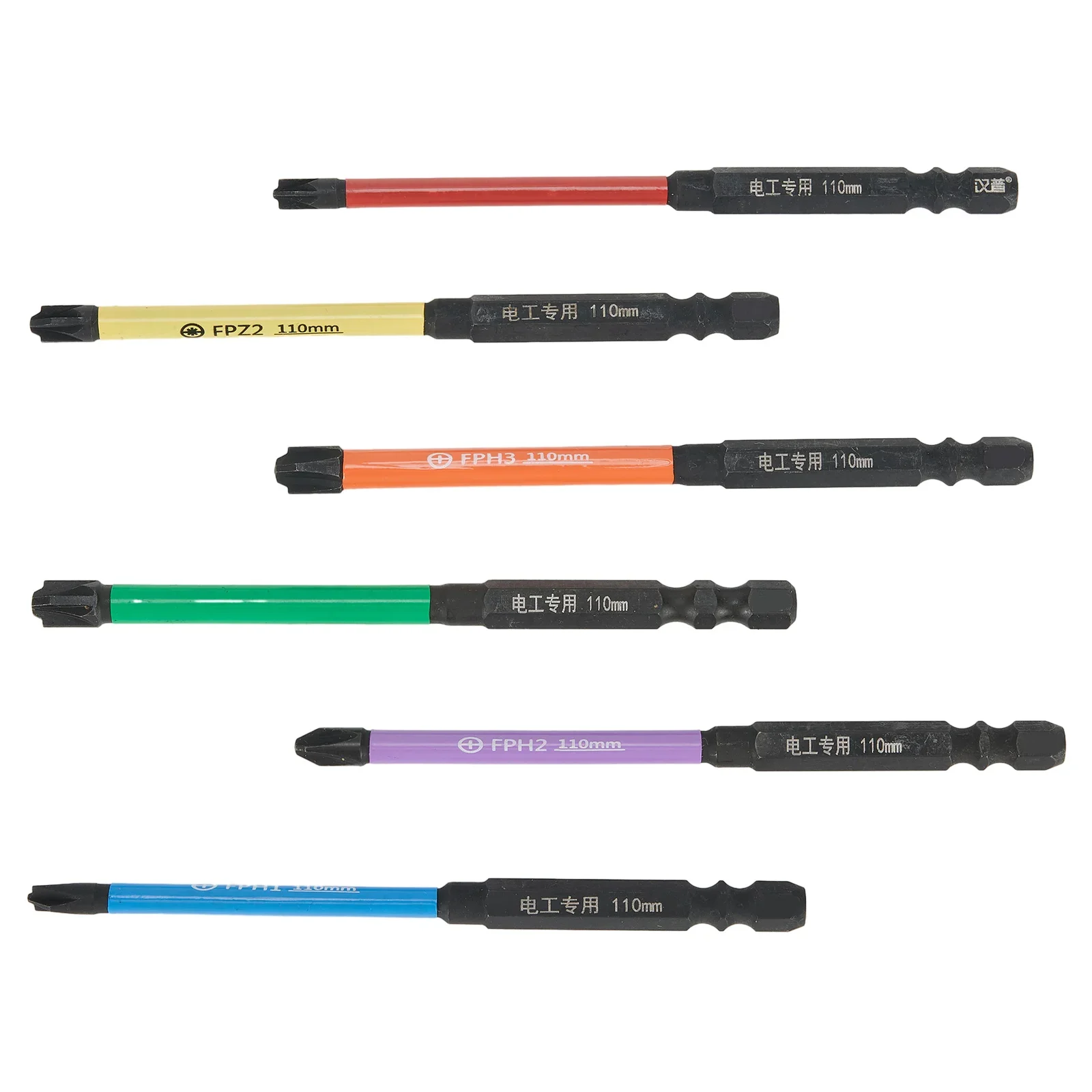 전기 기사 소켓 스위치용 마그네틱 특수 슬롯 크로스 드라이버 비트, 수리 크로스 드라이버 비트, FPH1-3 HFPZ1-3, 6 개