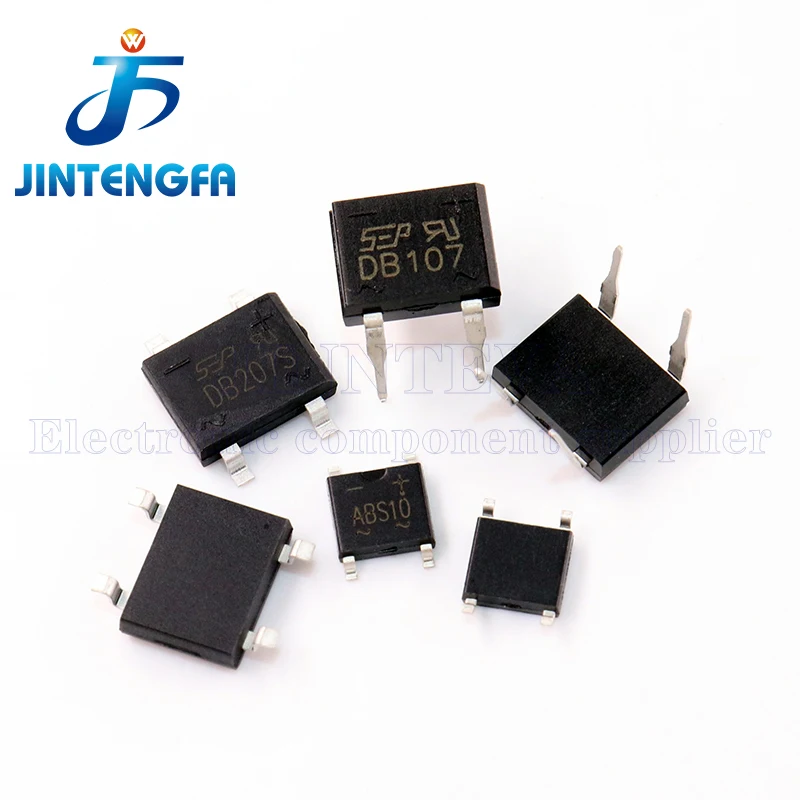 20PCS DB107 DB207 DB107S DB207S DIP SMD 4Pin SMT 1A 2A 1000V 1KV SINGLE PHASE GLASS PASSIVATED BRIDGE RECTIFIERS