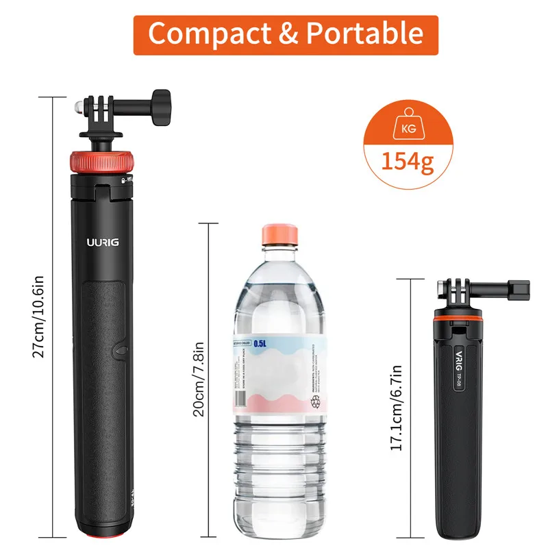 Perche à Selfie Invisible Pour Insta360 Bery DJI ACTION 3 GOPRO 11, Perche à Selfie Pour Appareil Photo, 1.1m, 2m, Vis 1/4, Super Longue Inaction