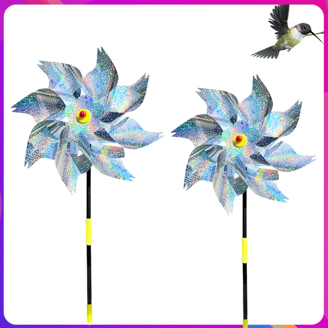 Szélfutó Fényvisszaverő Madárcsökkentő Szélmalom Kerti Dekoratív Pinkerék Kültéri Madár-Szaggatott Berendezések - Image 6